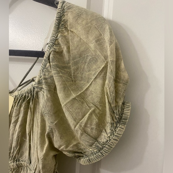 SOLD! Rebellion Again Criss-Cross Lace Up Backless Ruffle Hem Peplum Crop Top M - Picture 7 of 16